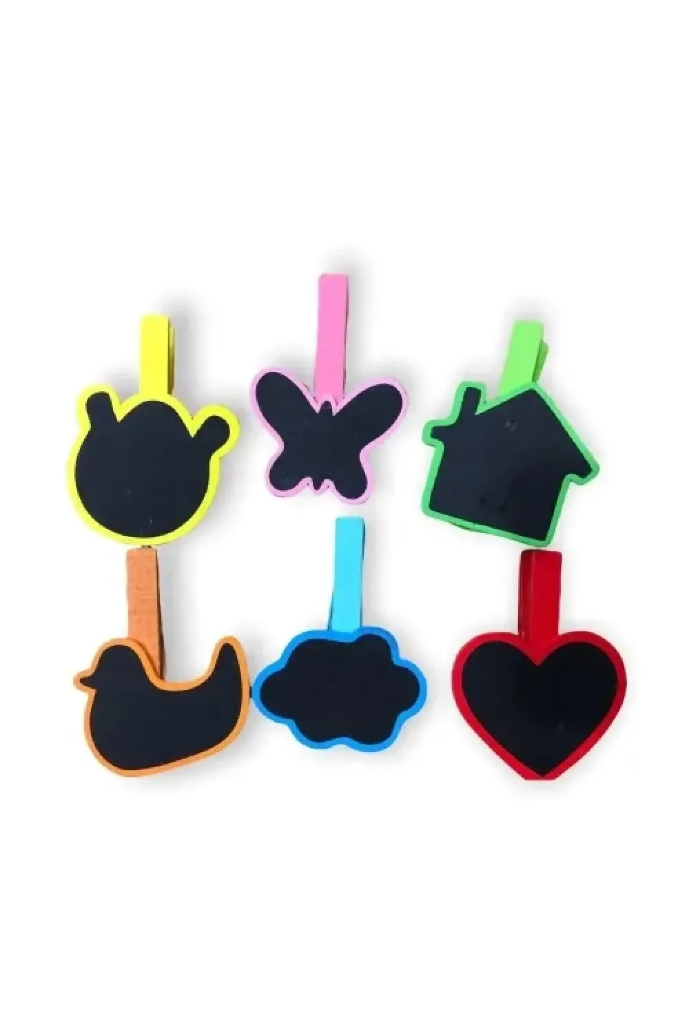 Desenli Notlu Ahşap Mandal (6lı Set - 10 Paket)