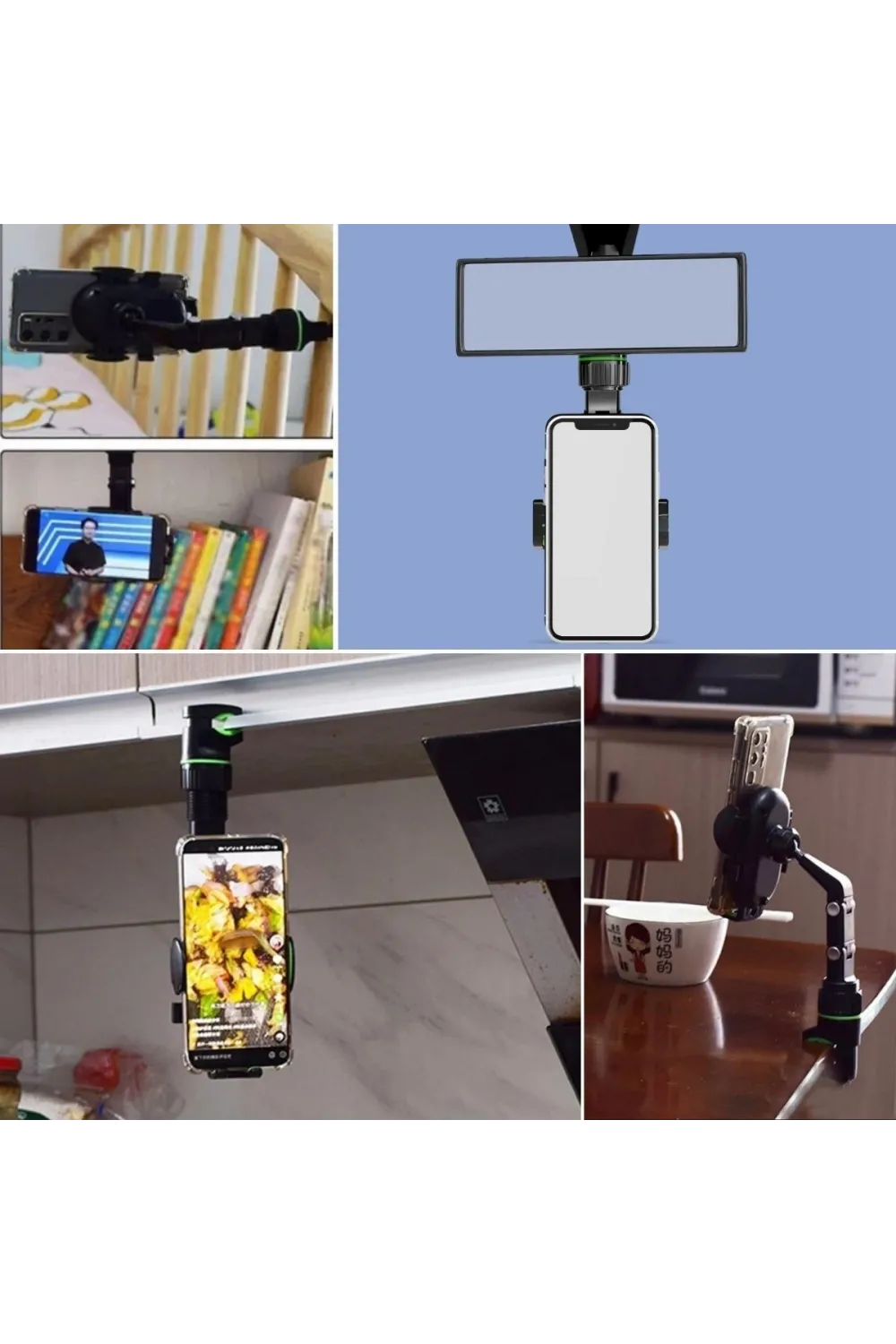 Dikiz Aynasına Takılabilen Eklemli Telefon Tutucu Aparat