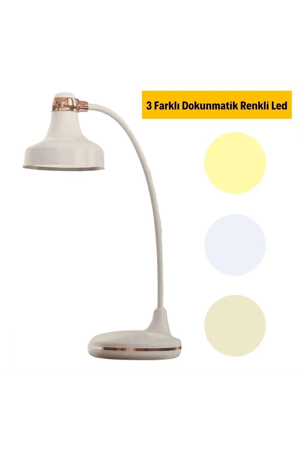 Dokunmatik 3 Farklı LED Işıklı Çalışma Masası Üstü Lamba