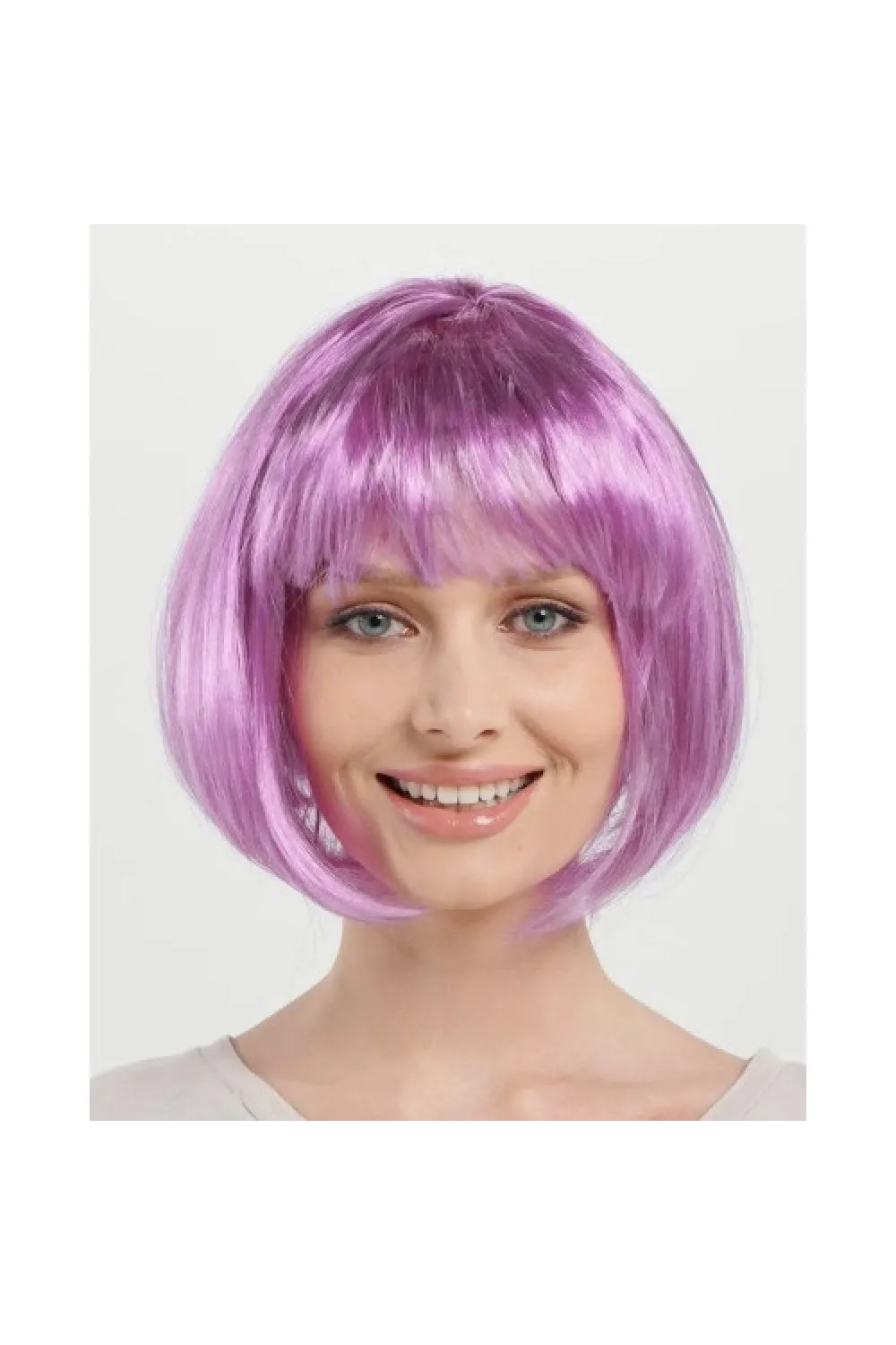 Düz Kesim Küt Parti Peruğu Rose Pembe