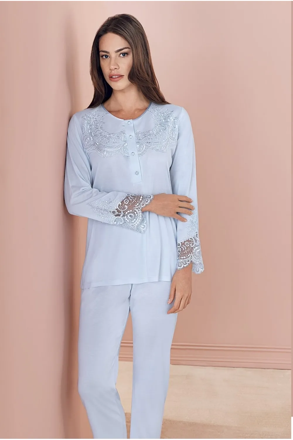 ieg™ Espuar 757 Penye 3lü Sabahlık Pijama Takımı