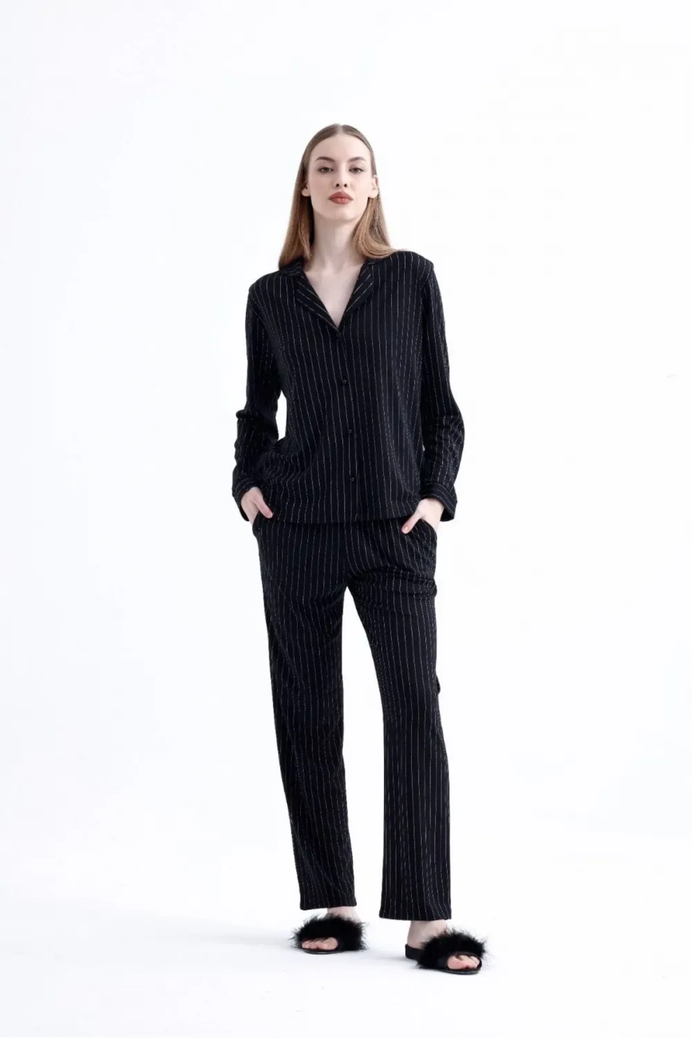 ieg™ Espuar 775 Kadın Çizgili Penye Pijama Takımı