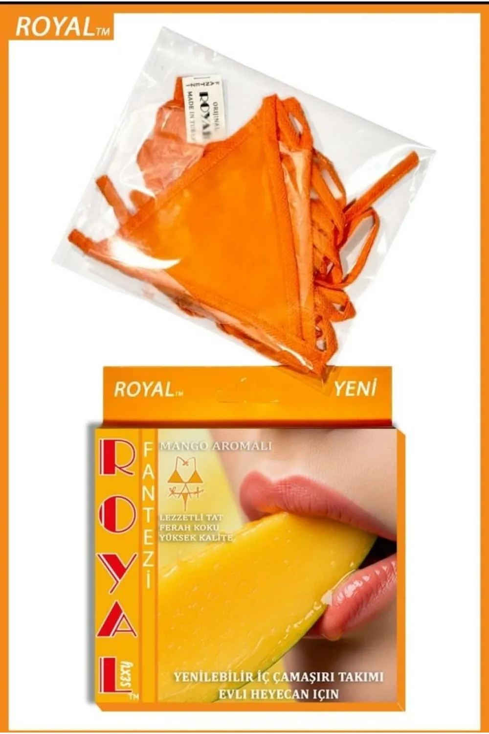 Fantezi Tüketilebilen Yenilebilir Mango Aromalı İç Çamaşırı Takımı