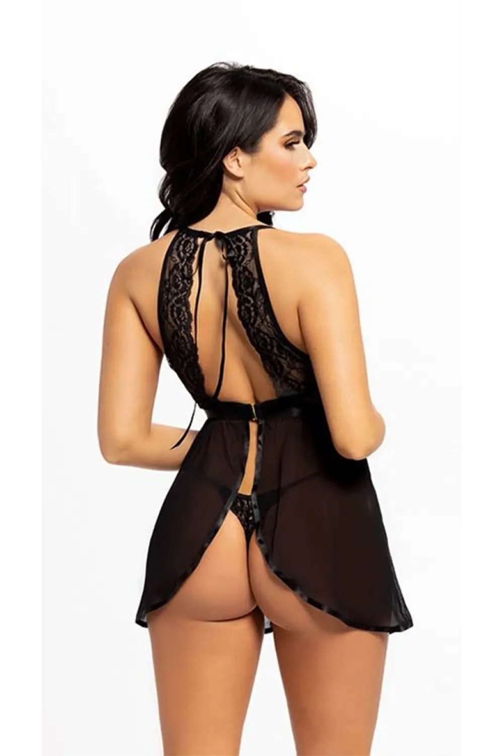 ieg™ For Dreams 9107 Dantel Bağcıklı Ince Askılı Transparan Gecelik