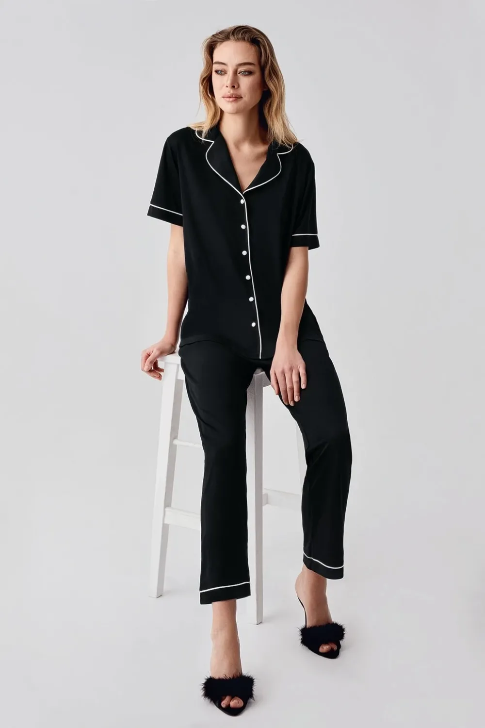 ieg™ Freshness 324 Kadın 4Lü Sabahlıklı Şorlu Pijama Takımı