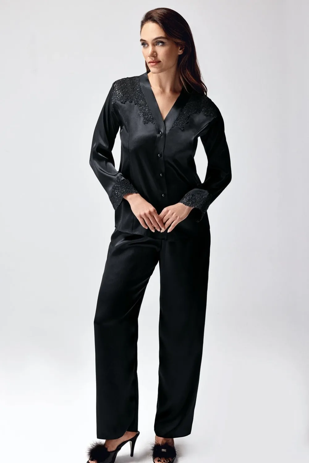 ieg™ Freshness 9950-PT Saten Dantel Detaylı Pijama Takımı