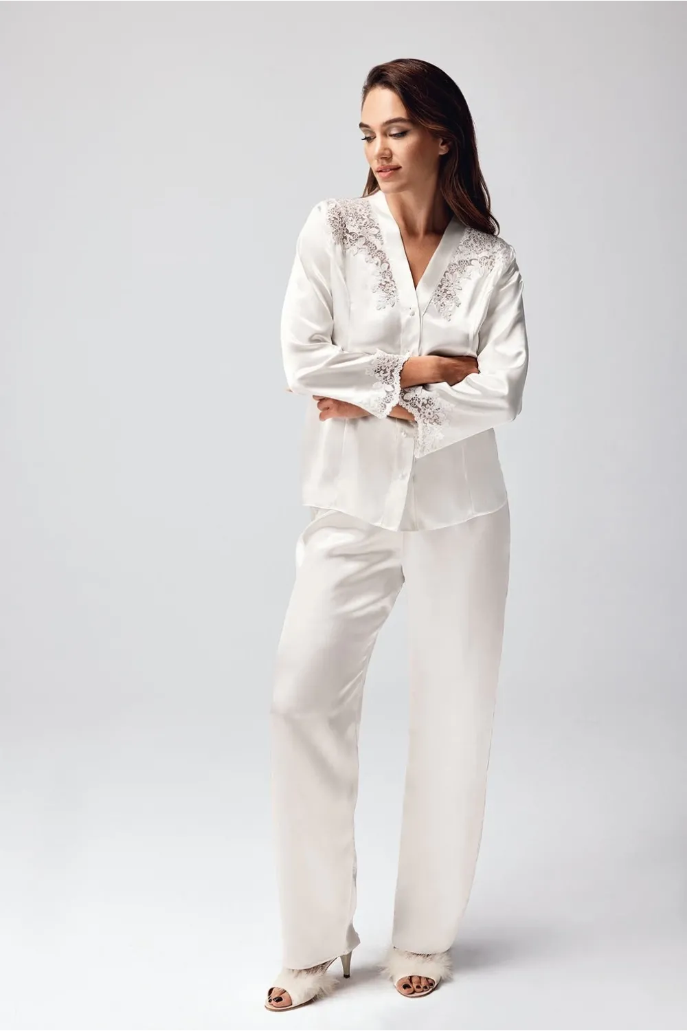 ieg™ Freshness 9950-PT Saten Dantel Detaylı Pijama Takımı
