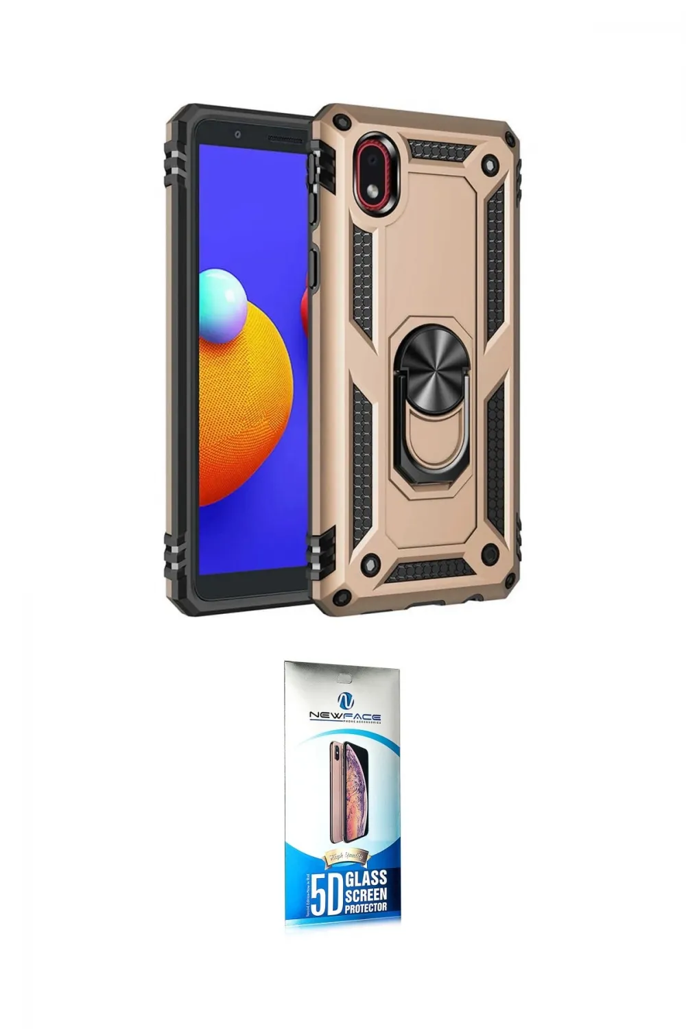 ieg™ Galaxy A01 Core Kılıf Ahenk Klasik Koleksiyonu - Siyah 5D Eko Cam Ekran Koruyucu