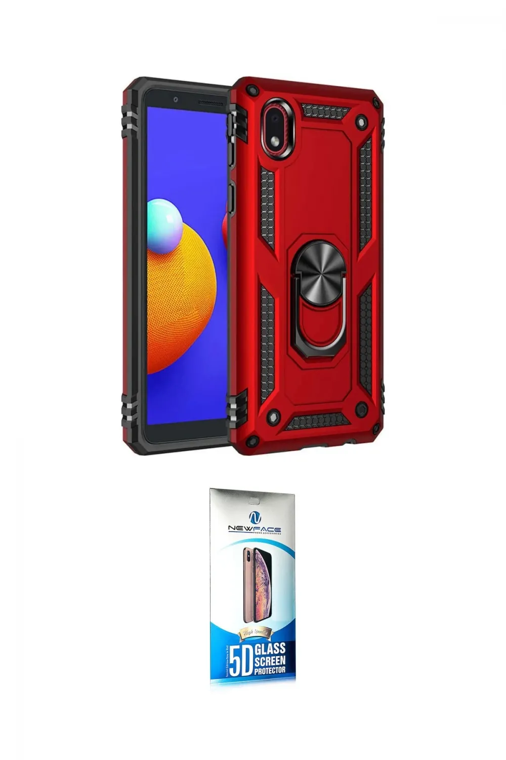 ieg™ Galaxy A01 Core Kılıf Ahenk Klasik Koleksiyonu - Siyah 5D Eko Cam Ekran Koruyucu