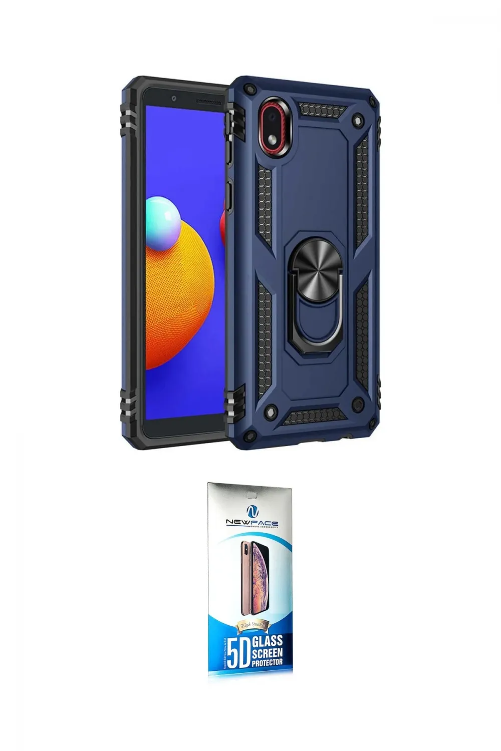 ieg™ Galaxy A01 Core Kılıf Ahenk Klasik Koleksiyonu - Siyah 5D Eko Cam Ekran Koruyucu