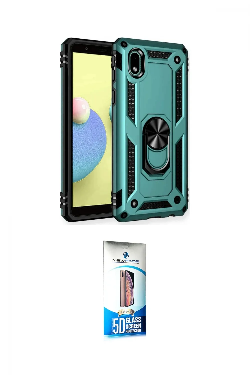 ieg™ Galaxy A01 Core Kılıf Ahenk Klasik Koleksiyonu - Siyah 5D Eko Cam Ekran Koruyucu