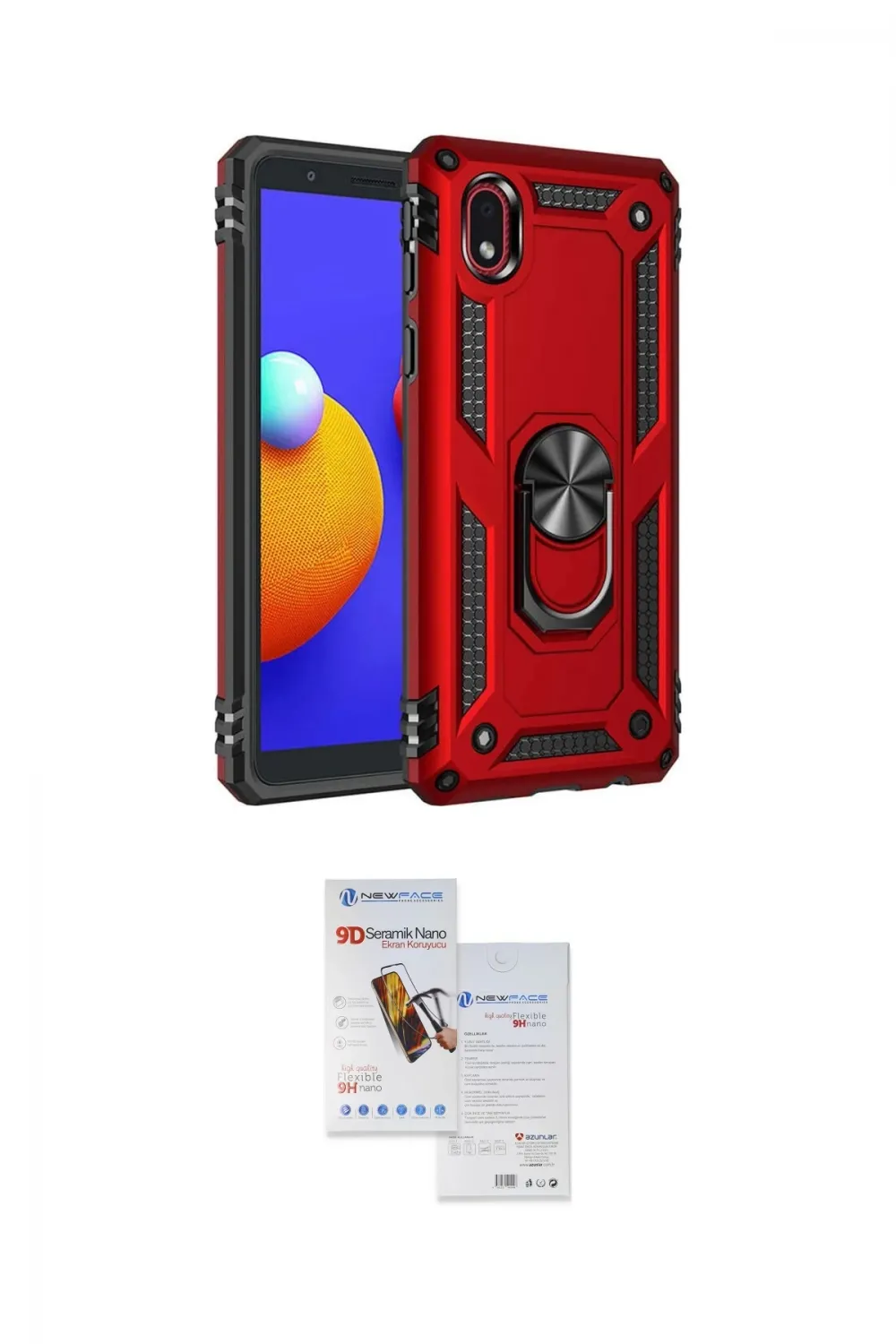 ieg™ Galaxy A01 Core Kılıf Ahenk Klasik Koleksiyonu - Siyah Seramik Nano Ekran Koruyucu