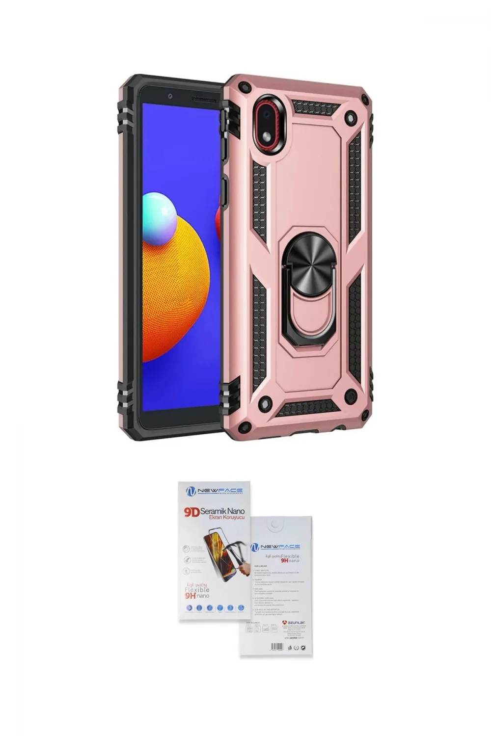 ieg™ Galaxy A01 Core Kılıf Ahenk Klasik Koleksiyonu - Siyah Seramik Nano Ekran Koruyucu