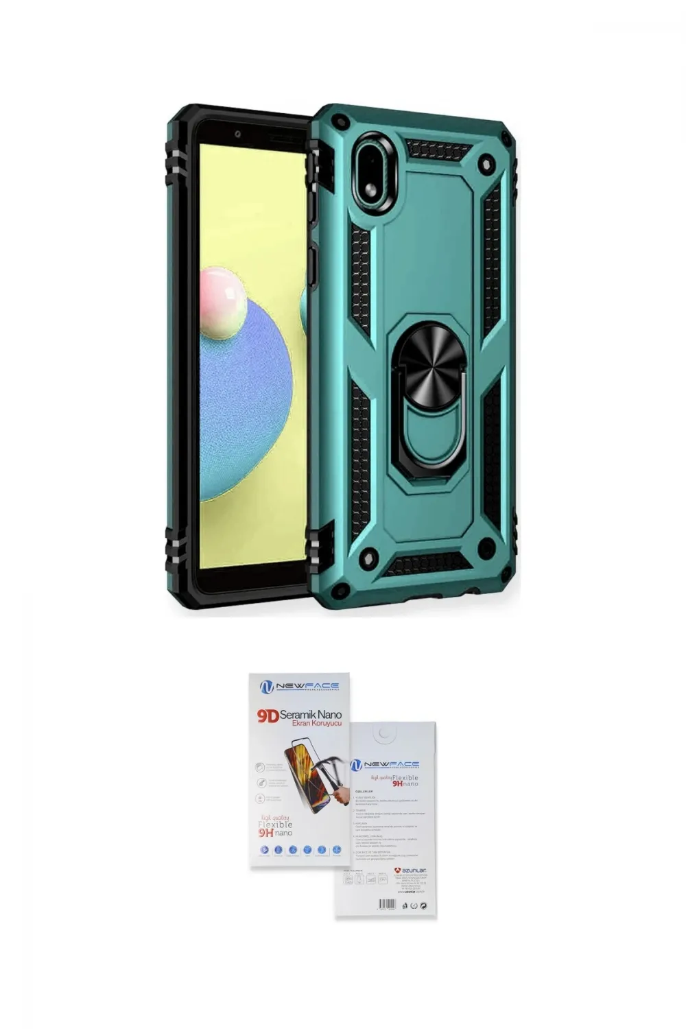 ieg™ Galaxy A01 Core Kılıf Ahenk Klasik Koleksiyonu - Siyah Seramik Nano Ekran Koruyucu