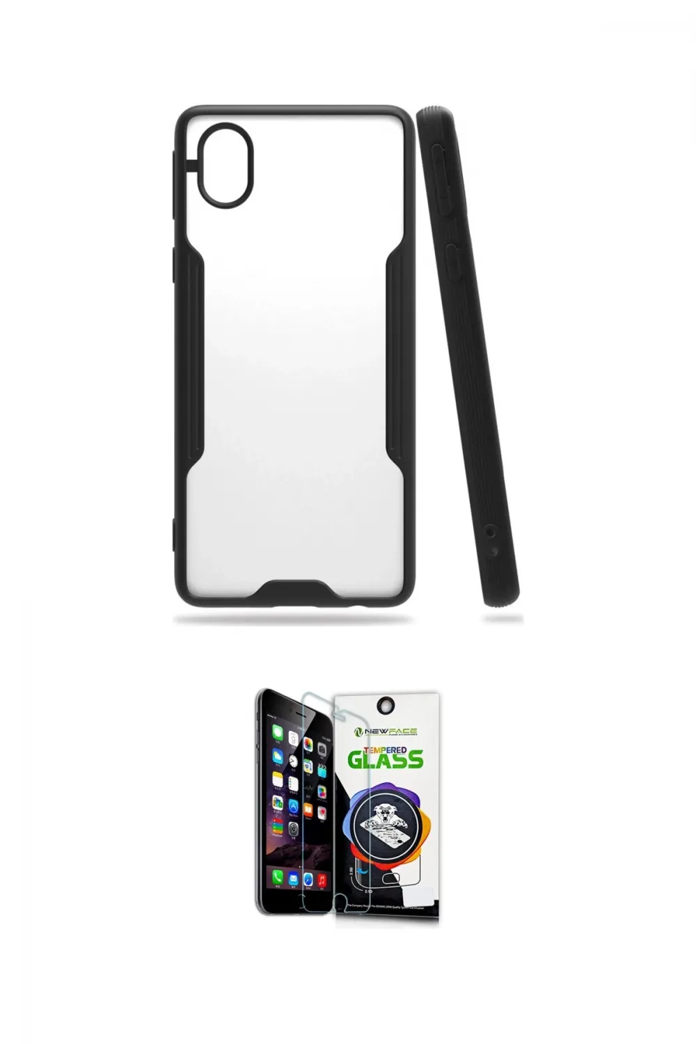 ieg™ Galaxy A01 Core Kılıf Atlas Asil Serisi - Şeffaf Temperli Cam Ekran Koruyucu