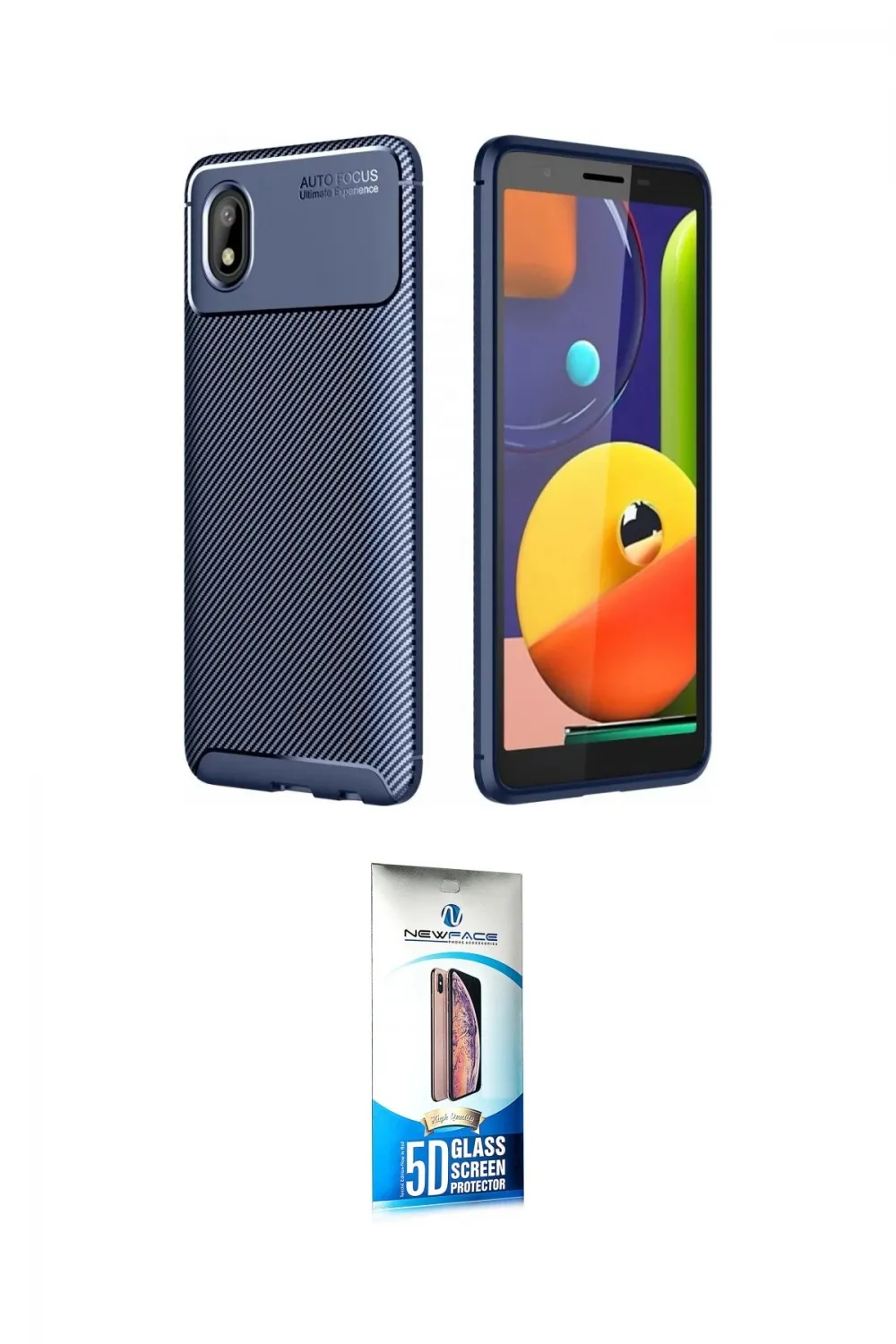 ieg™ Galaxy A01 Core Kılıf Eksen Form Prime - Siyah 5D Eko Cam Ekran Koruyucu