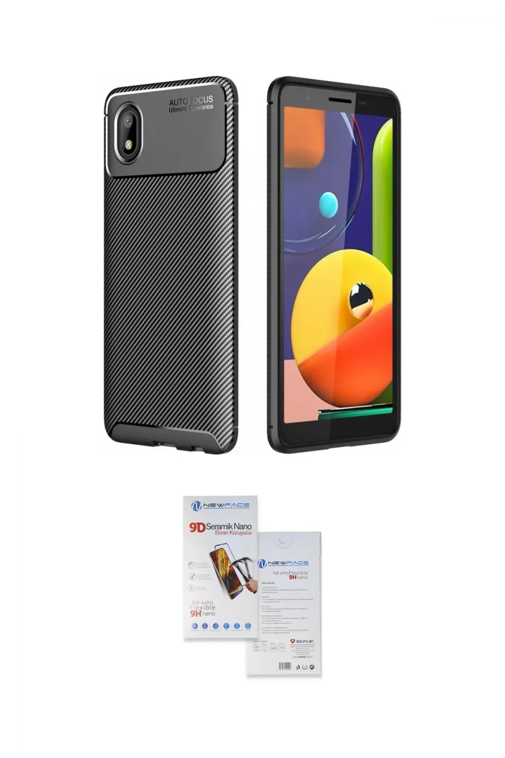 ieg™ Galaxy A01 Core Kılıf Eksen Form Prime - Siyah Seramik Nano Ekran Koruyucu
