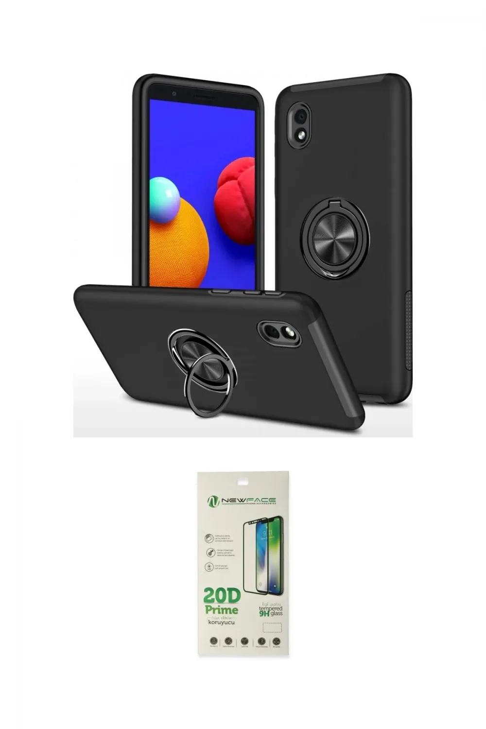 ieg™ Galaxy A01 Core Kılıf Odak Form Prime - Siyah 20D Premium Cam Ekran Koruyucu