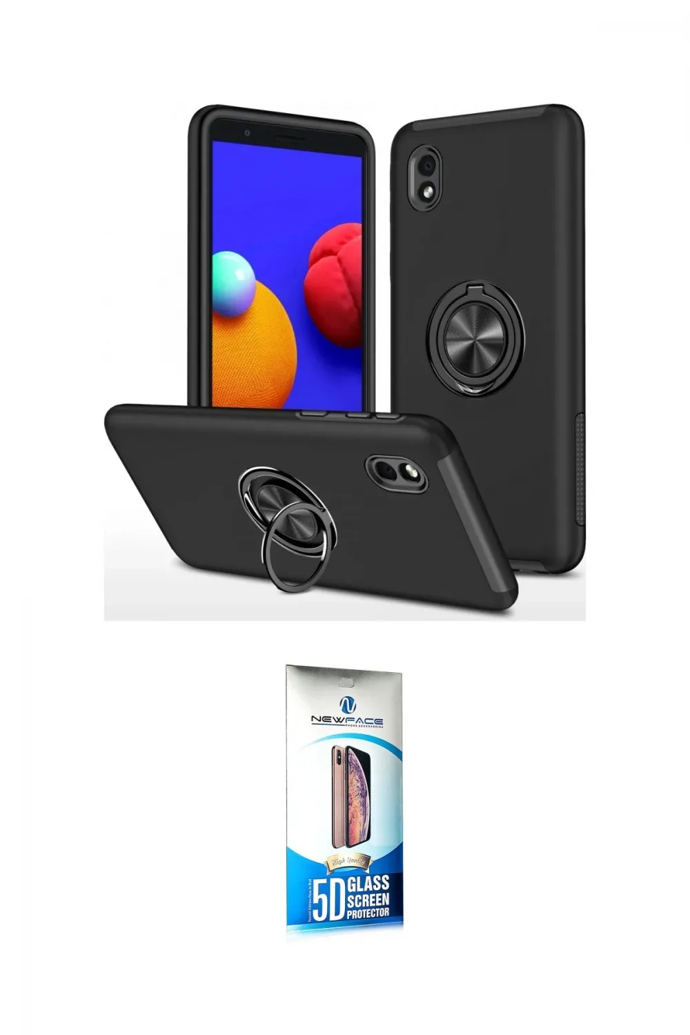 ieg™ Galaxy A01 Core Kılıf Odak Form Prime - Siyah 5D Eko Cam Ekran Koruyucu