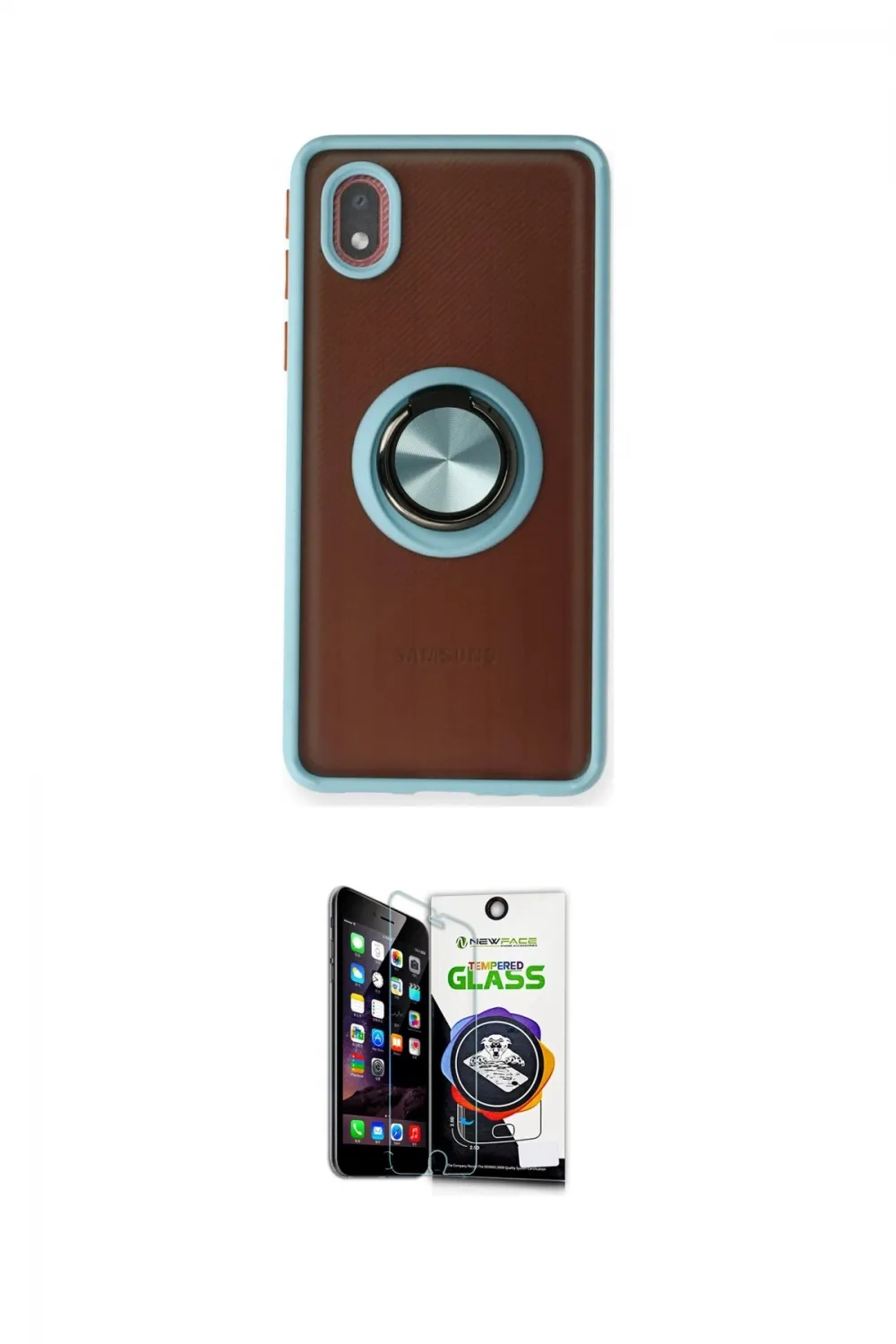 ieg™ Galaxy A01 Core Kılıf Yörünge Çizgi - Şeffaf Temperli Cam Ekran Koruyucu