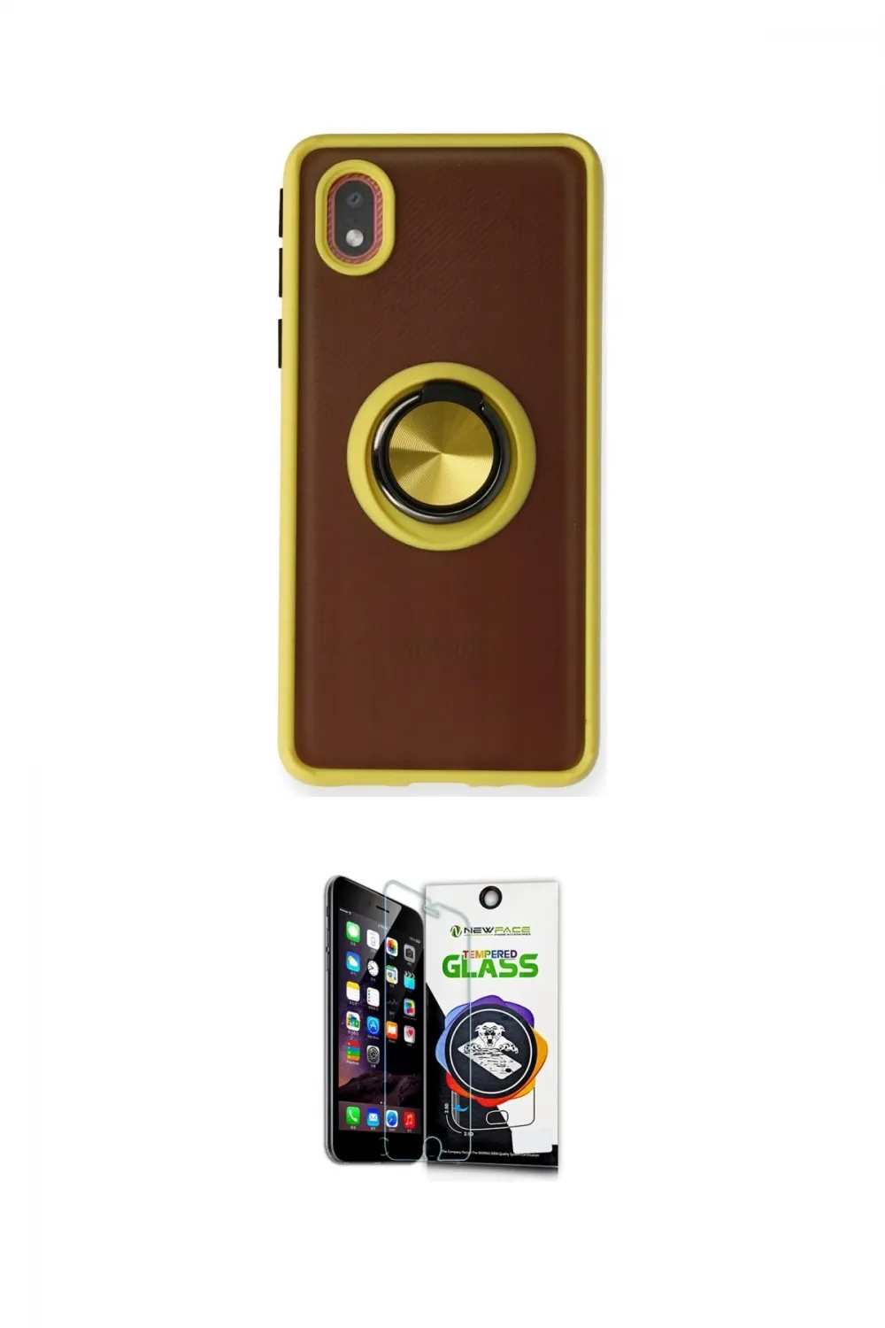 ieg™ Galaxy A01 Core Kılıf Yörünge Çizgi - Şeffaf Temperli Cam Ekran Koruyucu