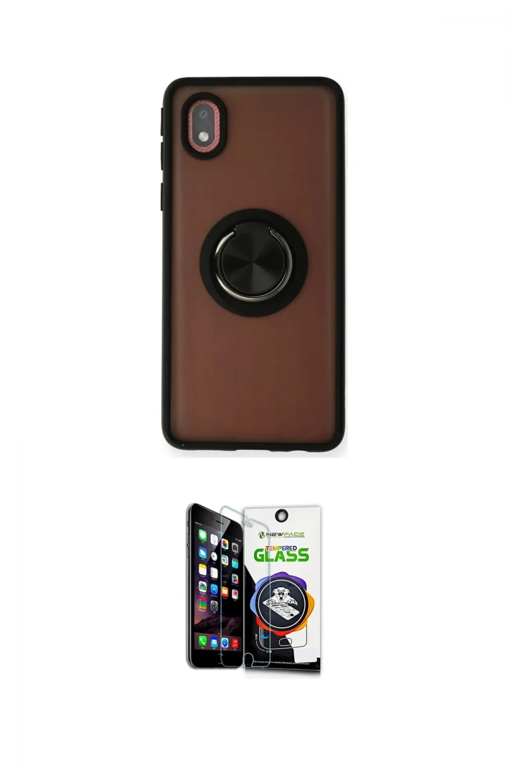 ieg™ Galaxy A01 Core Kılıf Yörünge Çizgi - Şeffaf Temperli Cam Ekran Koruyucu