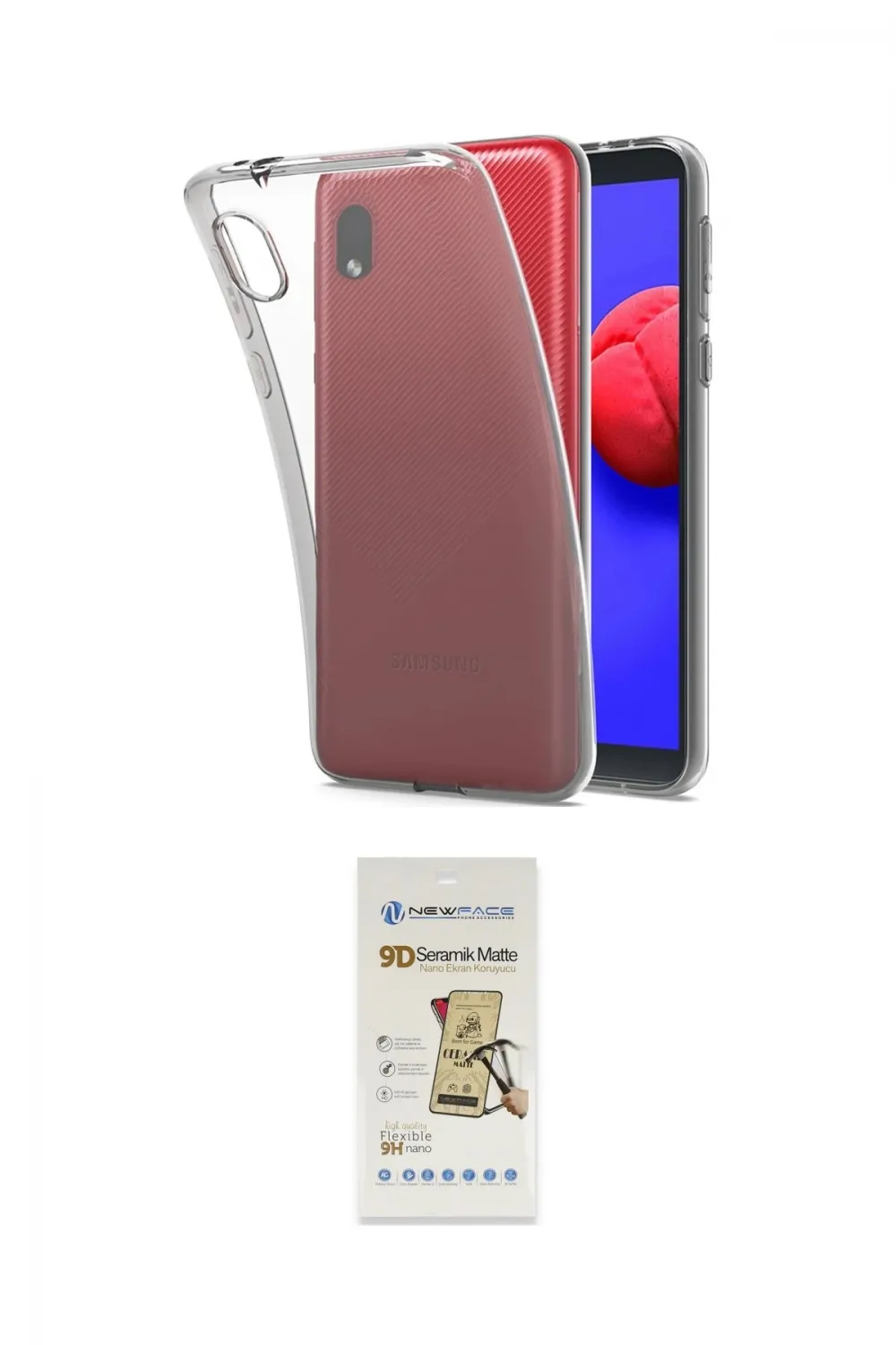 ieg™ Galaxy A01 Core Kılıf Zirve Doku - Siyah Mat Seramik Nano Ekran Koruyucu