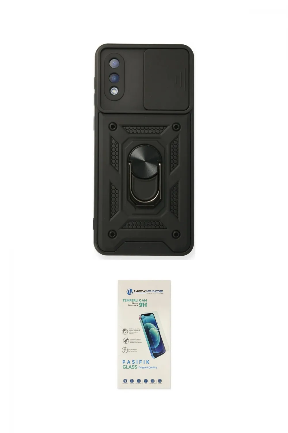 ieg™ Galaxy A02 Kılıf Ahenk Klasik - Şeffaf Pasifik Cam Ekran Koruyucu