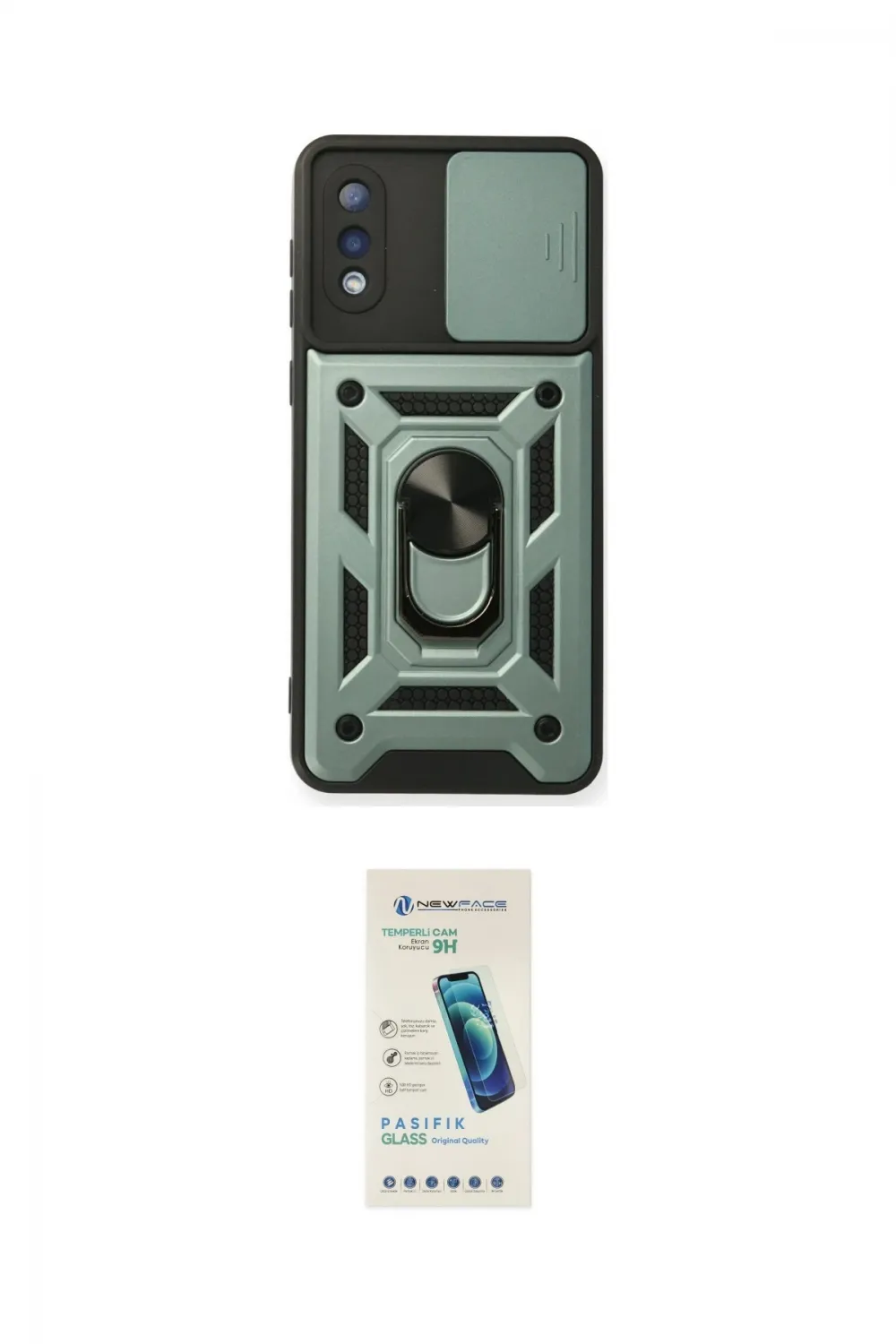 ieg™ Galaxy A02 Kılıf Ahenk Klasik - Şeffaf Pasifik Cam Ekran Koruyucu