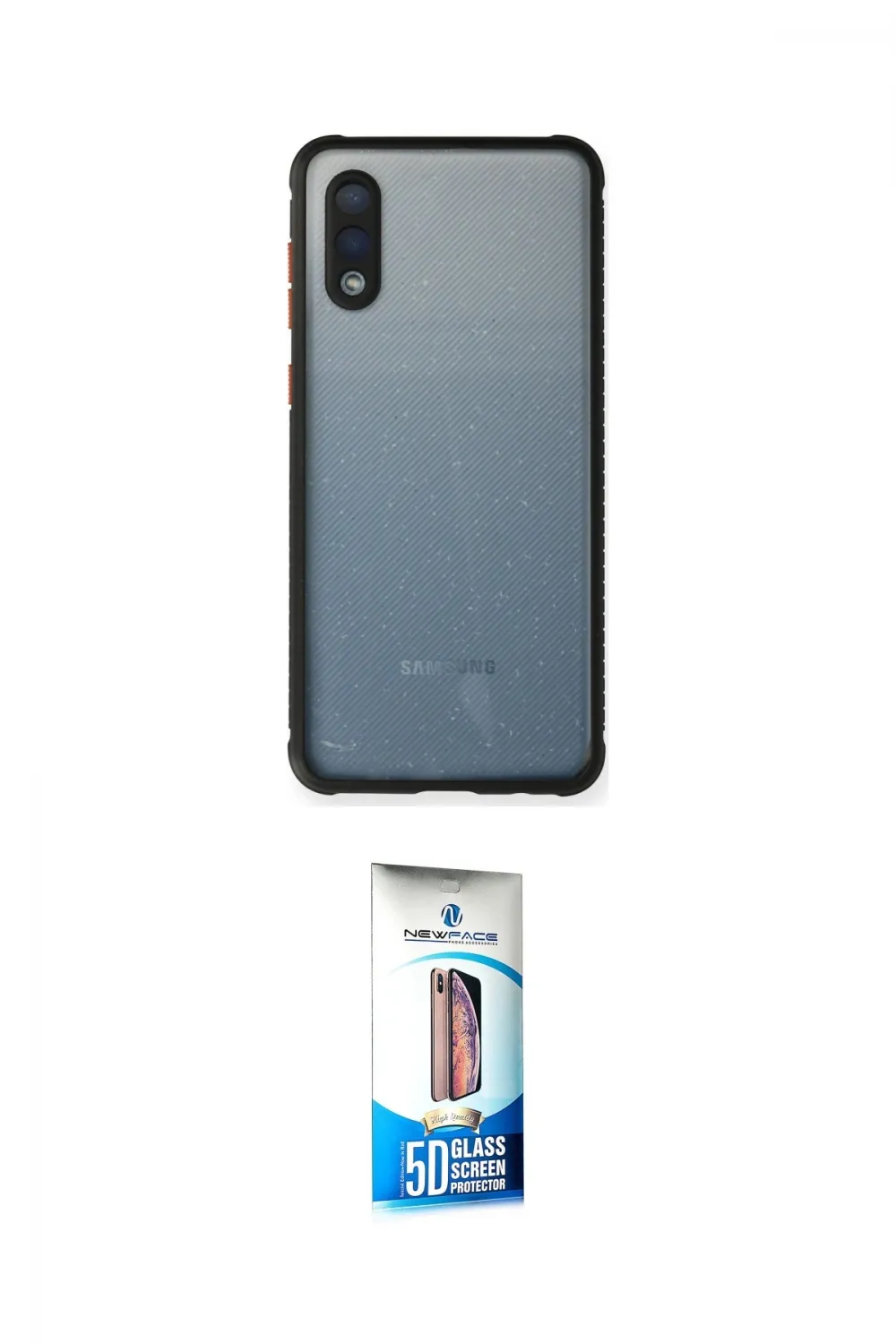 ieg™ Galaxy A02 Kılıf Nova Asil Özel Seri - Siyah 5D Eko Cam Ekran Koruyucu