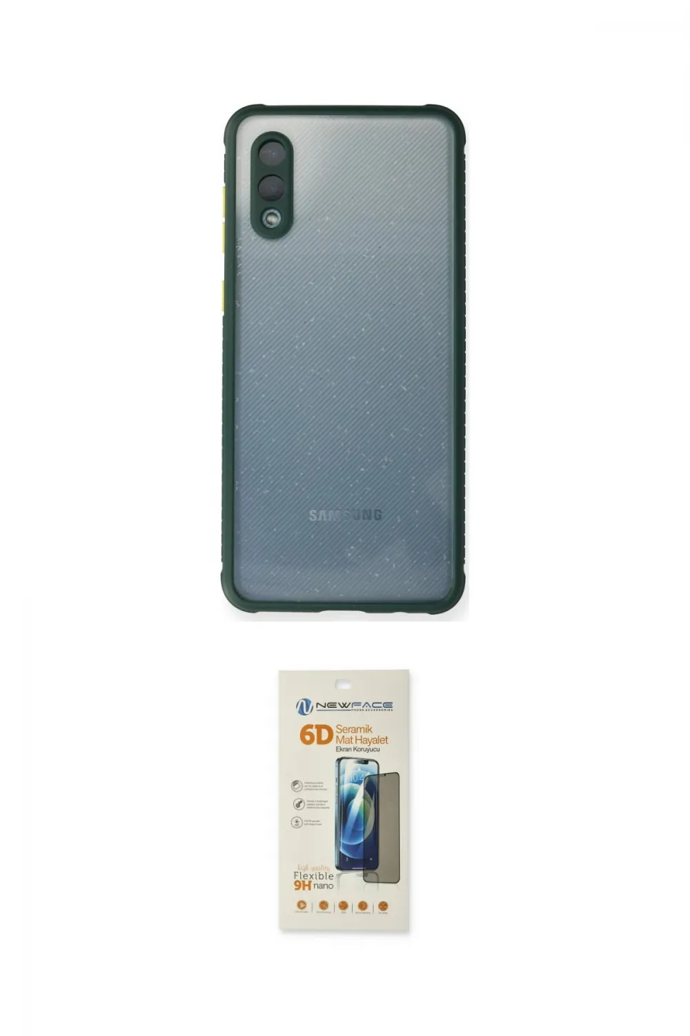 ieg™ Galaxy A02 Kılıf Nova Asil Özel Seri - Siyah 6D Mat Seramik Hayalet Nano Ekran Koruyucu