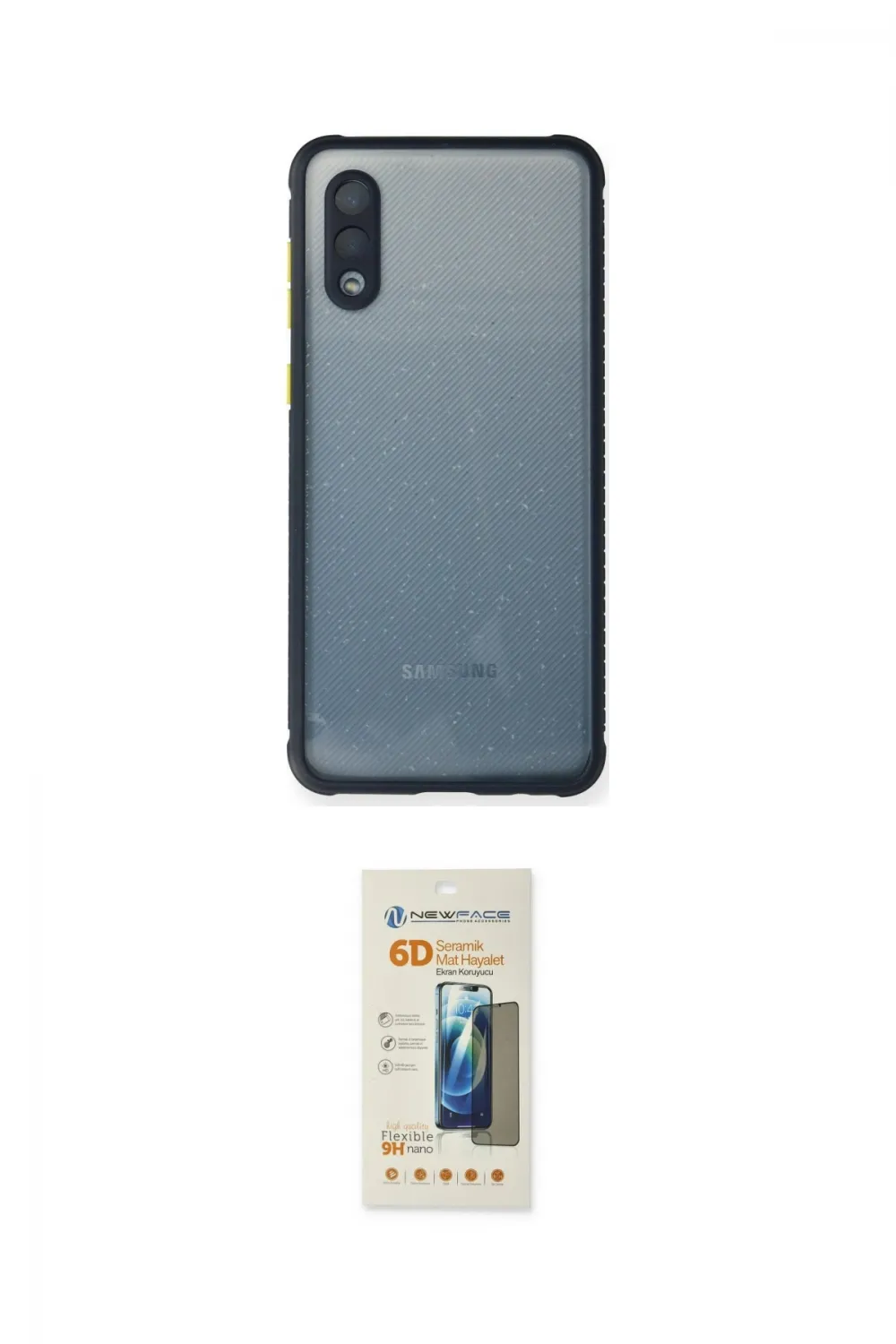 ieg™ Galaxy A02 Kılıf Nova Asil Özel Seri - Siyah 6D Mat Seramik Hayalet Nano Ekran Koruyucu