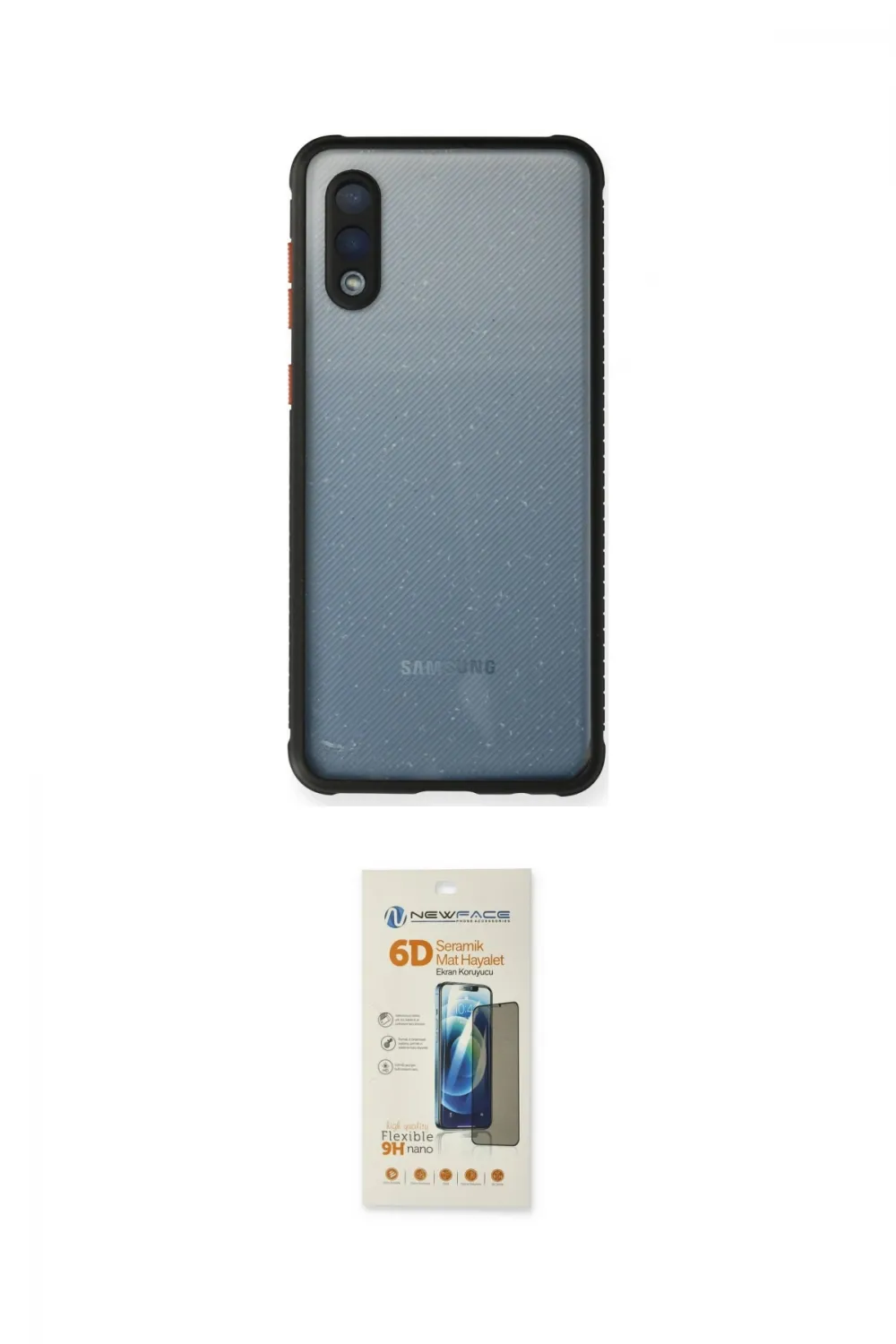 ieg™ Galaxy A02 Kılıf Nova Asil Özel Seri - Siyah 6D Mat Seramik Hayalet Nano Ekran Koruyucu