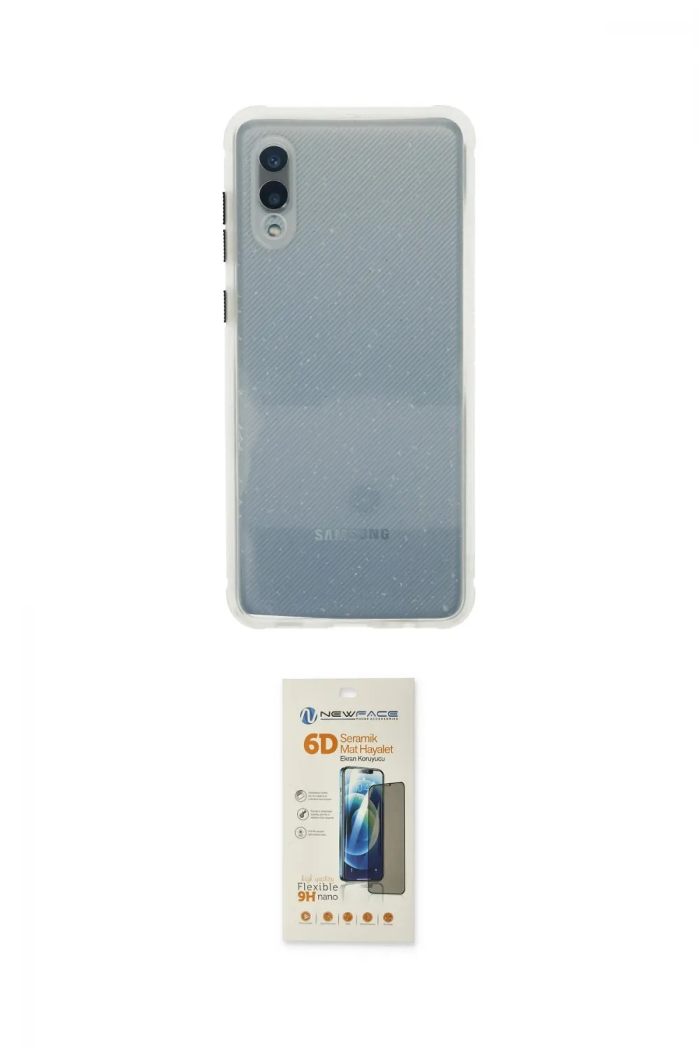 ieg™ Galaxy A02 Kılıf Nova Asil Özel Seri - Siyah 6D Mat Seramik Hayalet Nano Ekran Koruyucu