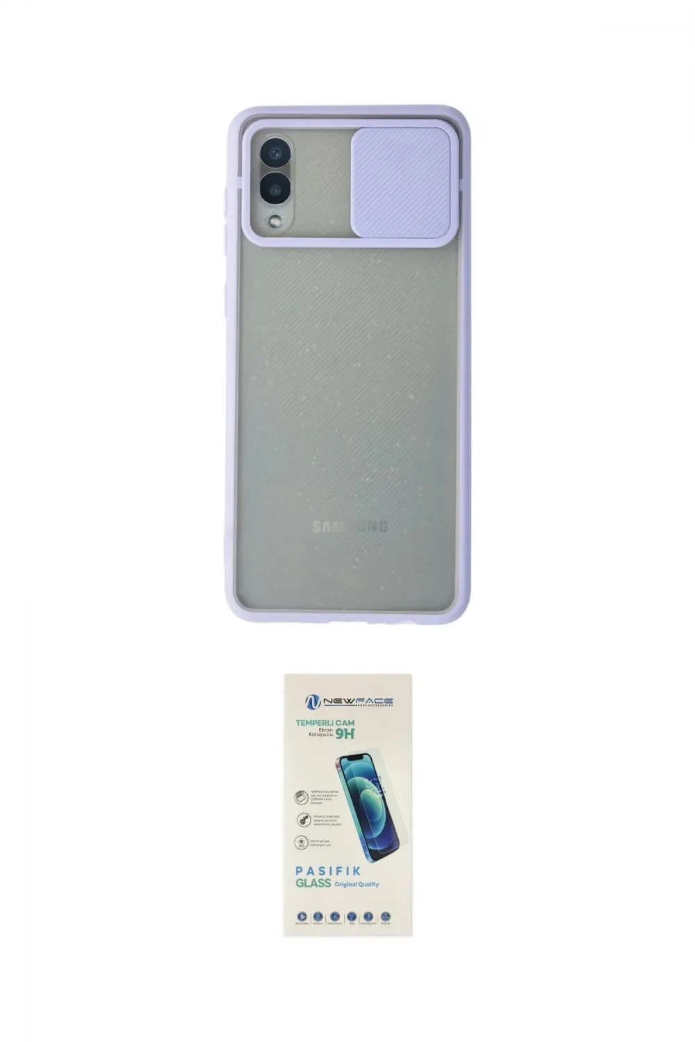 ieg™ Galaxy A02 Kılıf Vadi Çizgi - Şeffaf Pasifik Cam Ekran Koruyucu