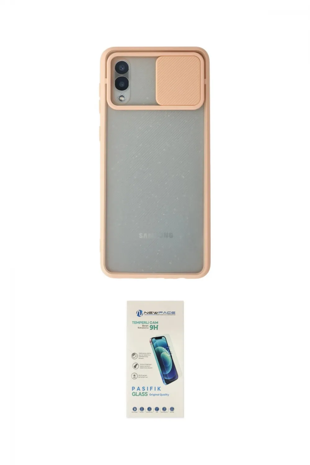ieg™ Galaxy A02 Kılıf Vadi Çizgi - Şeffaf Pasifik Cam Ekran Koruyucu