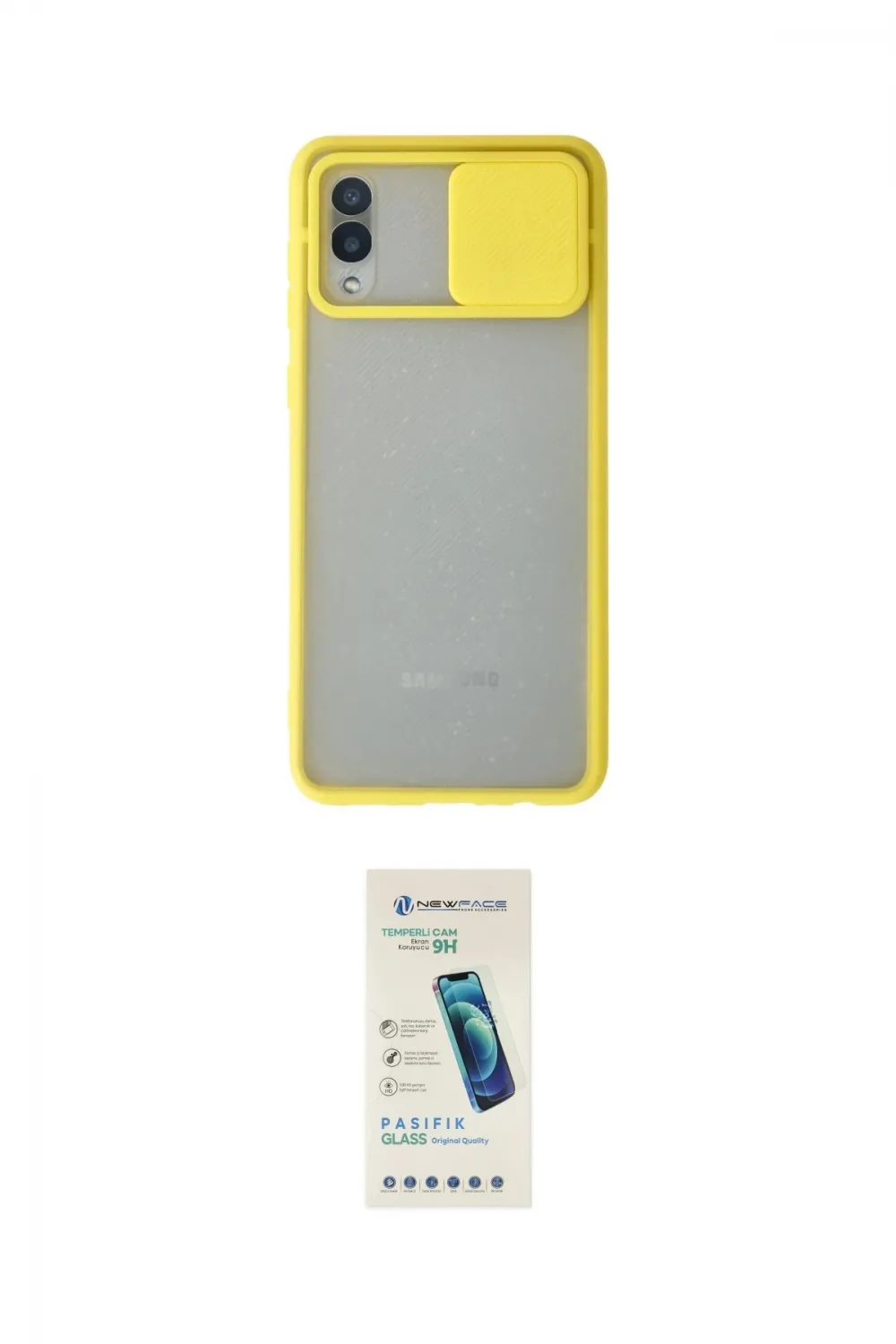 ieg™ Galaxy A02 Kılıf Vadi Çizgi - Şeffaf Pasifik Cam Ekran Koruyucu