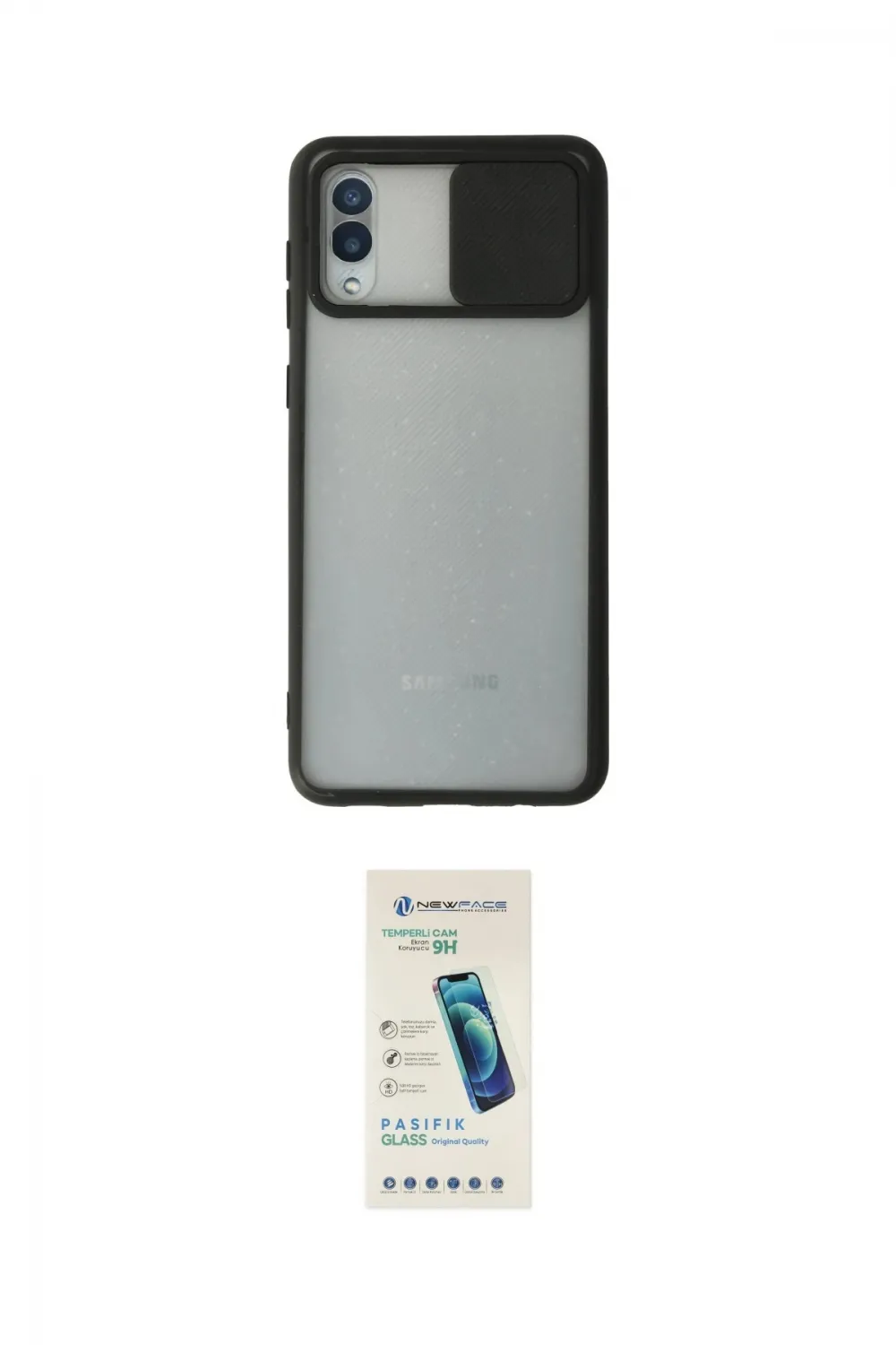 ieg™ Galaxy A02 Kılıf Vadi Çizgi - Şeffaf Pasifik Cam Ekran Koruyucu