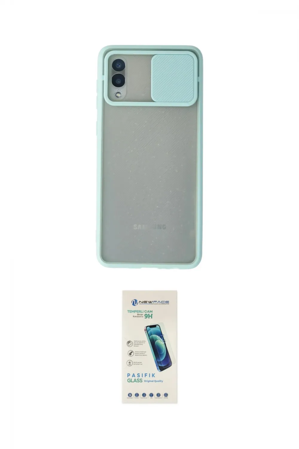 ieg™ Galaxy A02 Kılıf Vadi Çizgi - Şeffaf Pasifik Cam Ekran Koruyucu