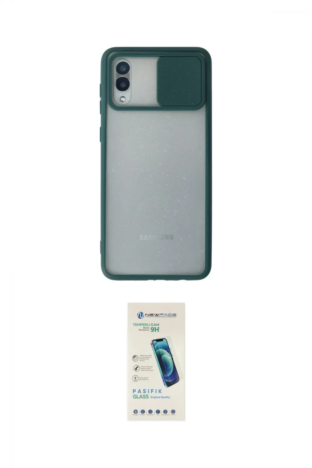ieg™ Galaxy A02 Kılıf Vadi Çizgi - Şeffaf Pasifik Cam Ekran Koruyucu