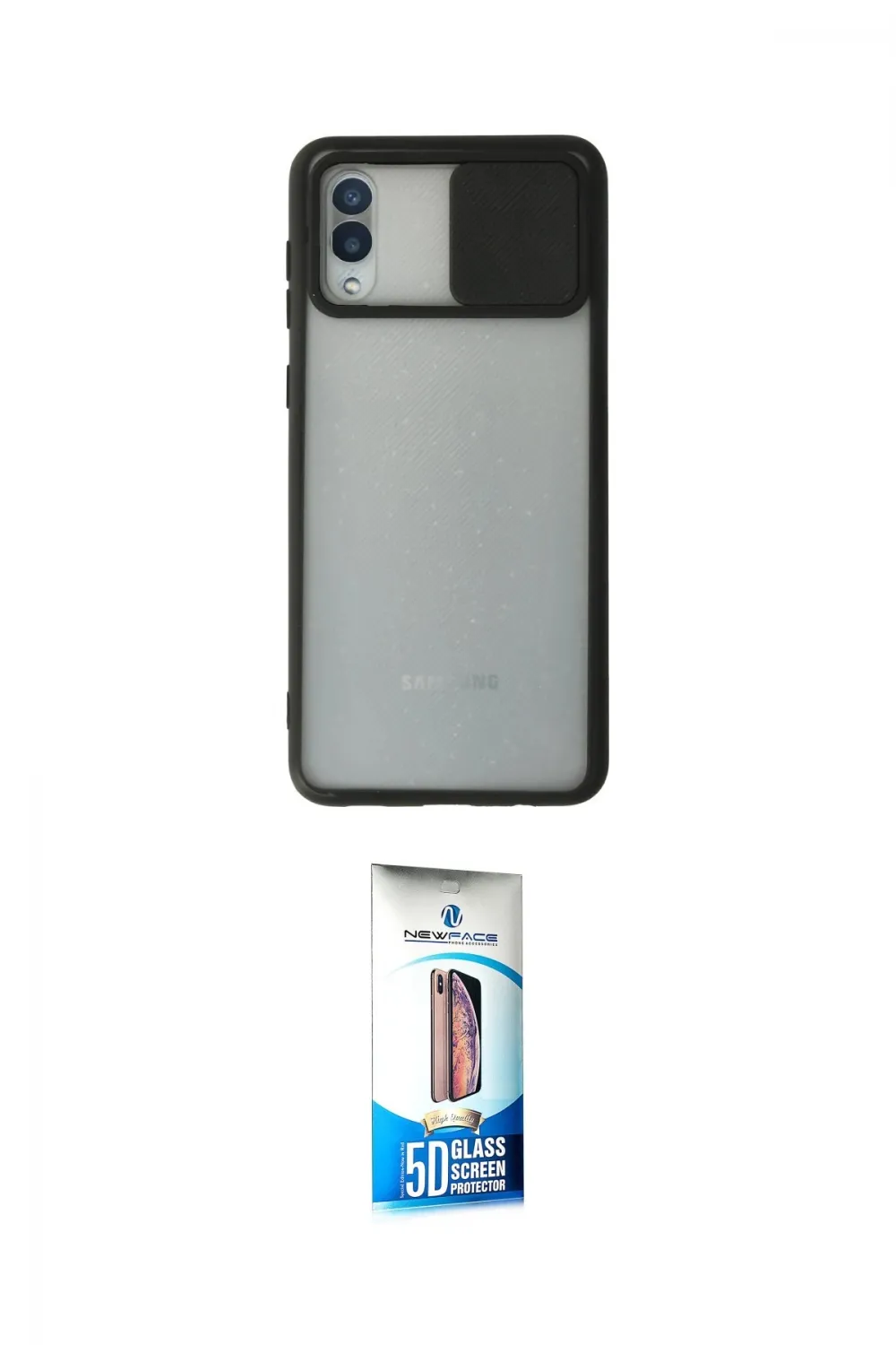 ieg™ Galaxy A02 Kılıf Vadi Çizgi - Siyah 5D Eko Cam Ekran Koruyucu