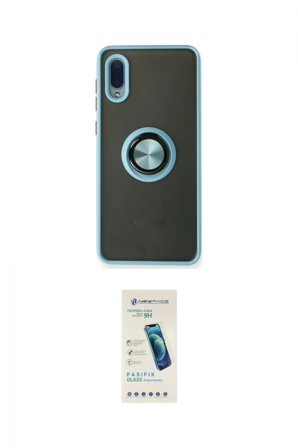 ieg™ Galaxy A02 Kılıf Yörünge Çizgi - Şeffaf Pasifik Cam Ekran Koruyucu