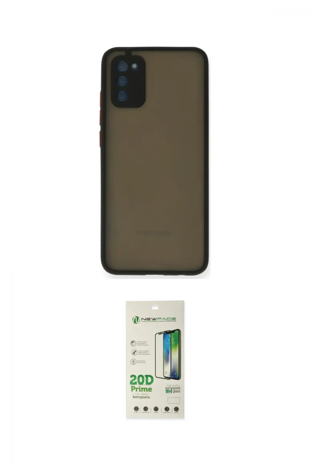 ieg™ Galaxy A02S Kılıf Ahenk Çizgi Serisi - Siyah 20D Premium Cam Ekran Koruyucu
