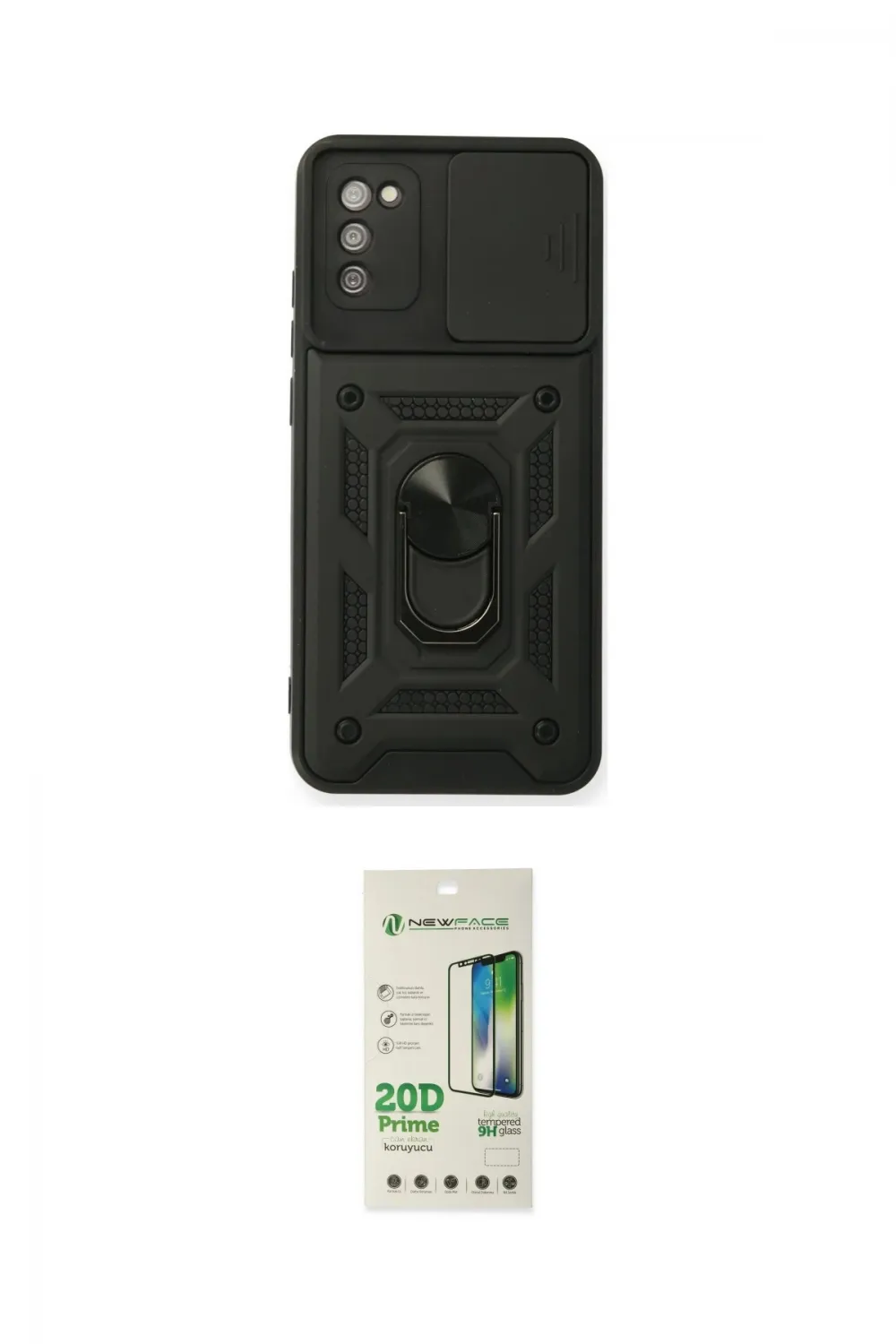 ieg™ Galaxy A02S Kılıf Ahenk Klasik - Siyah 20D Premium Cam Ekran Koruyucu