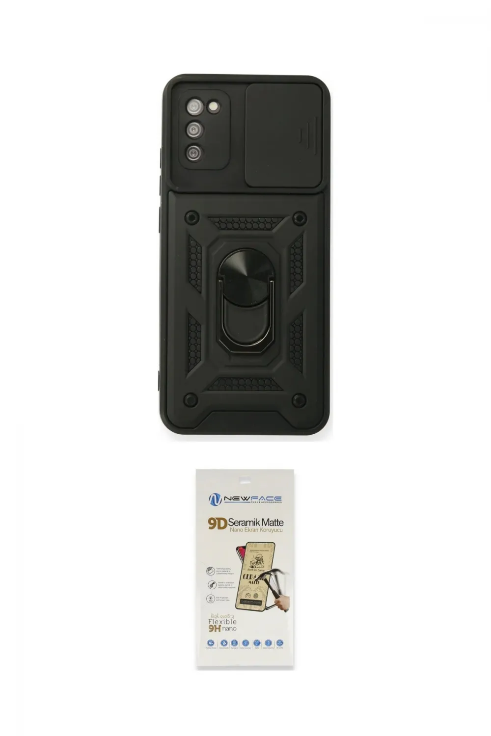 ieg™ Galaxy A02S Kılıf Ahenk Klasik - Siyah Mat Seramik Nano Ekran Koruyucu