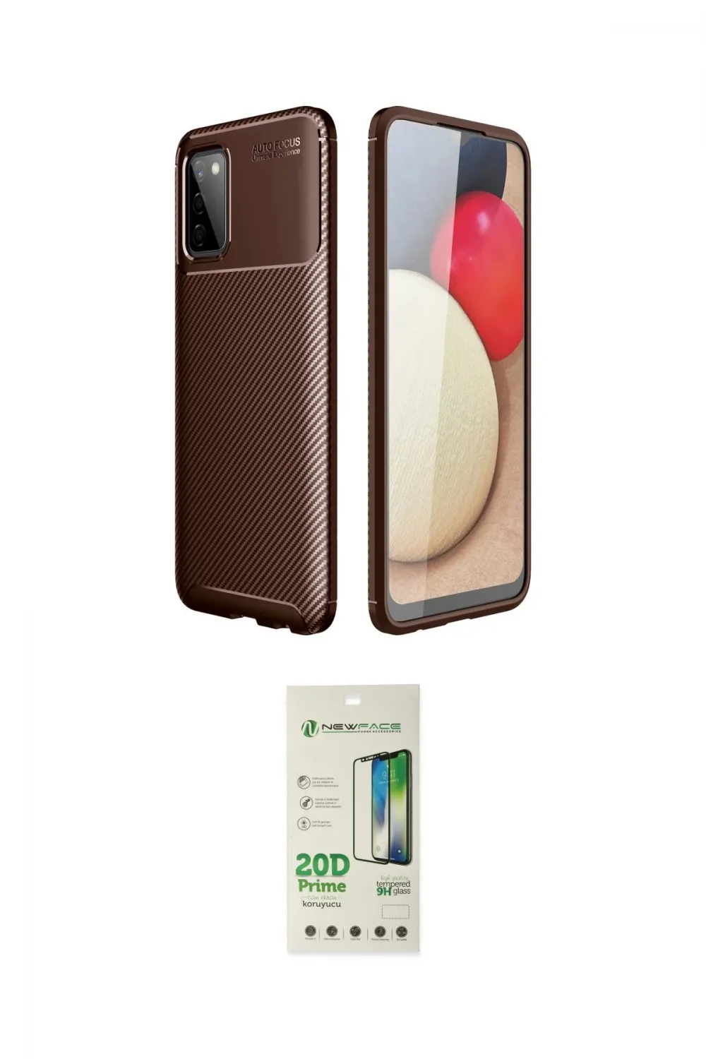 ieg™ Galaxy A02S Kılıf Eksen Form Prime - Siyah 20D Premium Cam Ekran Koruyucu