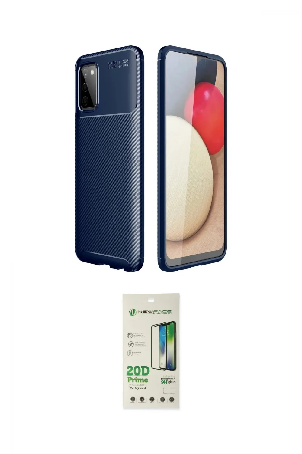 ieg™ Galaxy A02S Kılıf Eksen Form Prime - Siyah 20D Premium Cam Ekran Koruyucu