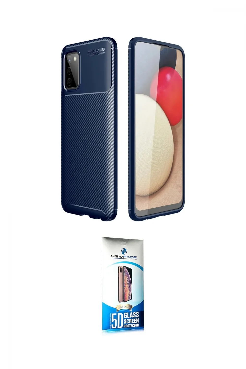 ieg™ Galaxy A02S Kılıf Eksen Form Prime - Siyah 5D Eko Cam Ekran Koruyucu