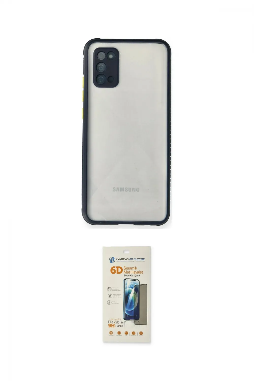ieg™ Galaxy A02S Kılıf Nova Asil Özel Seri - Siyah 6D Mat Seramik Hayalet Nano Ekran Koruyucu