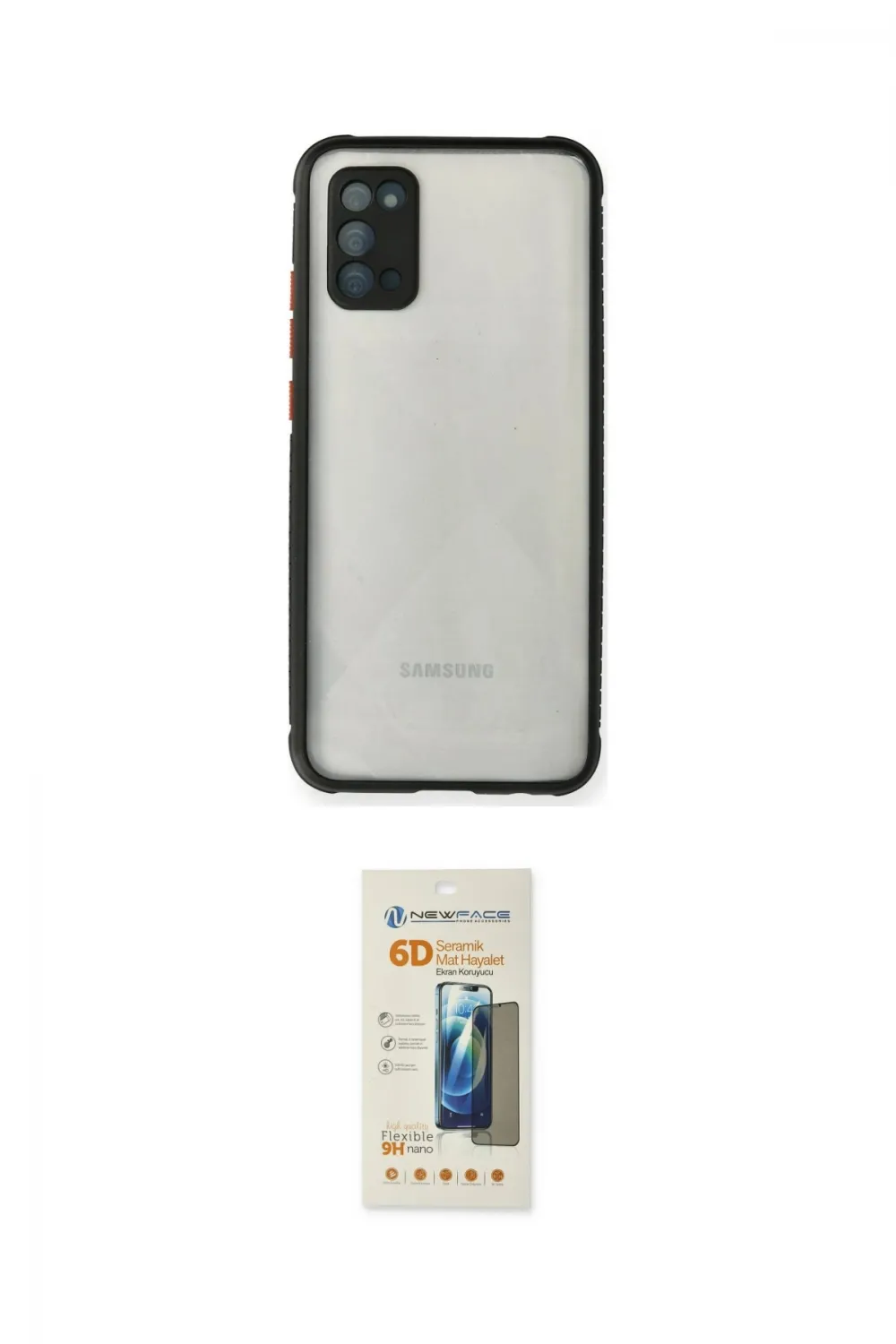 ieg™ Galaxy A02S Kılıf Nova Asil Özel Seri - Siyah 6D Mat Seramik Hayalet Nano Ekran Koruyucu